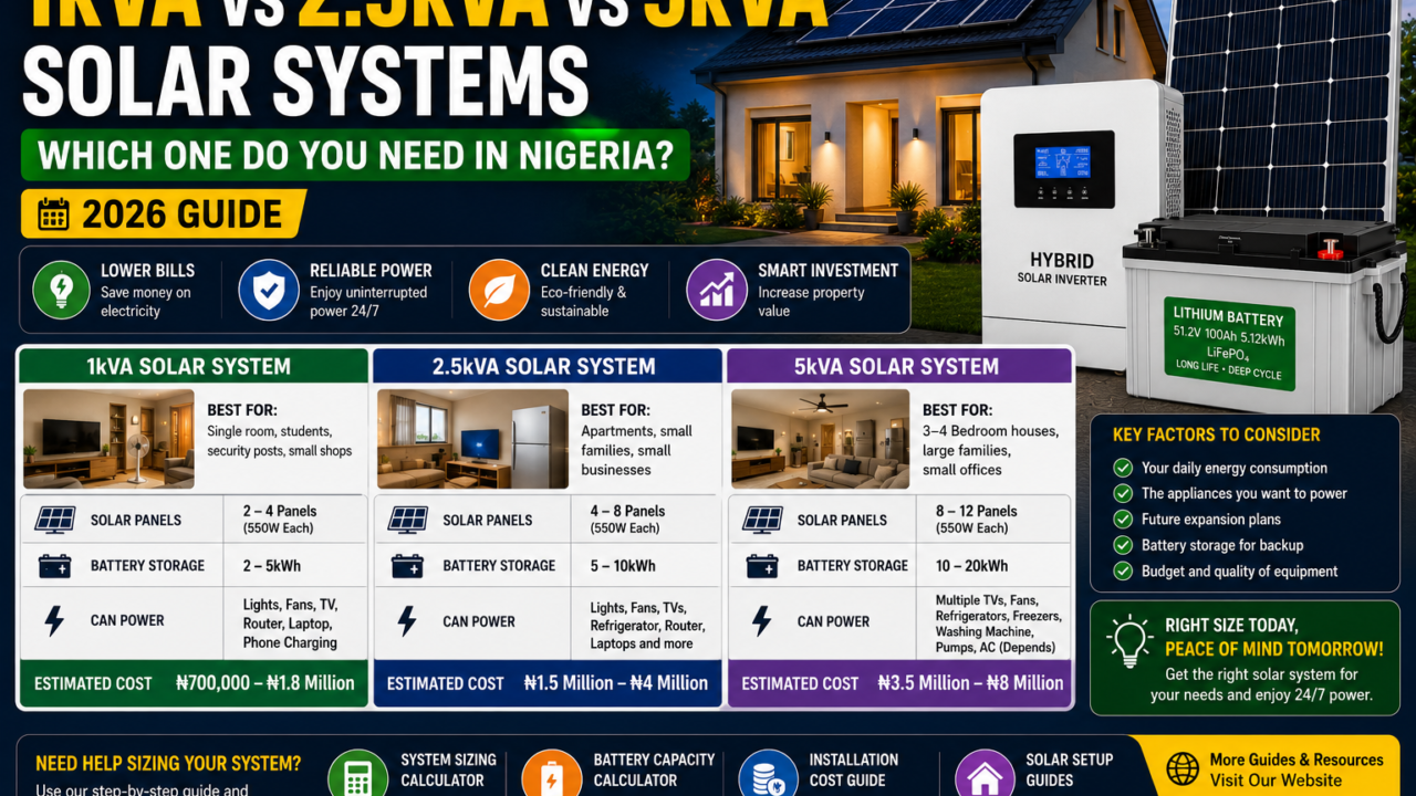 1kVA vs 2.5kVA vs 5kVA Solar Systems