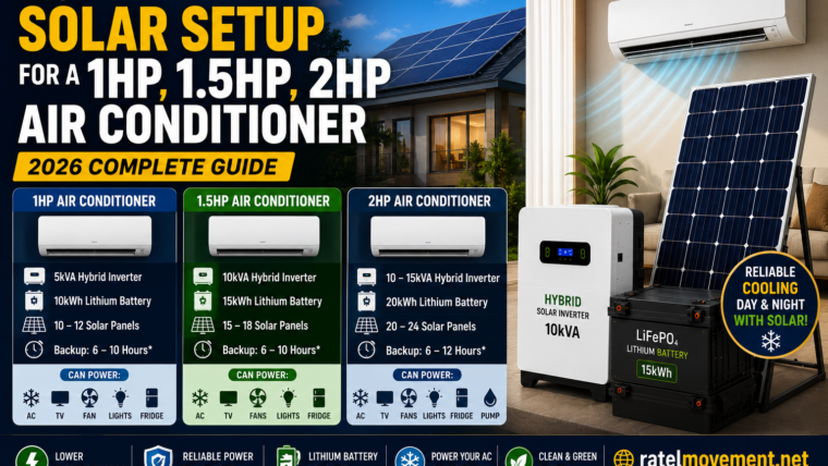 Best Solar Setup for a 1HP, 1.5HP, and 2HP Air Conditioner in Nigeria