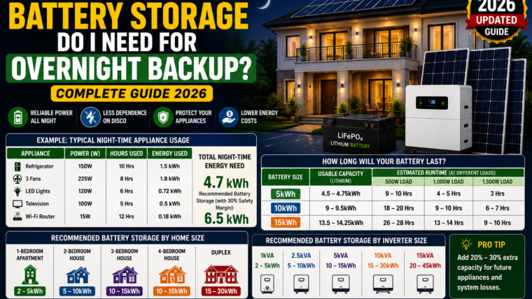 How Much Battery Storage Do I Need for Overnight Backup? Complete Nigeria Guide