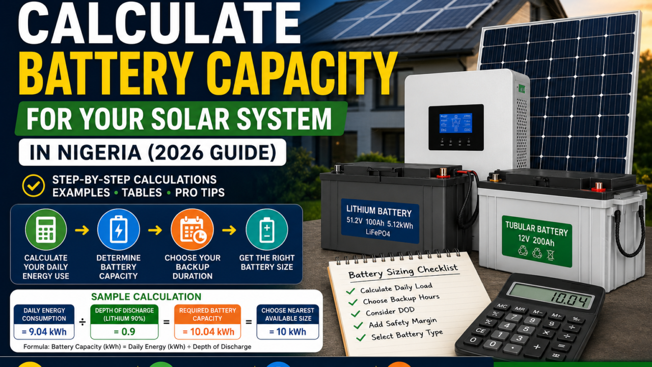 How to Calculate Battery Capacity for Your Solar System in Nigeria (2026 Complete Guide)
