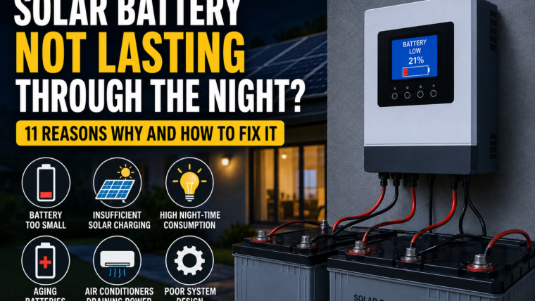 Solar Battery Not Lasting Through the Night? 11 Reasons Why and How to Fix It (2026 Guide)