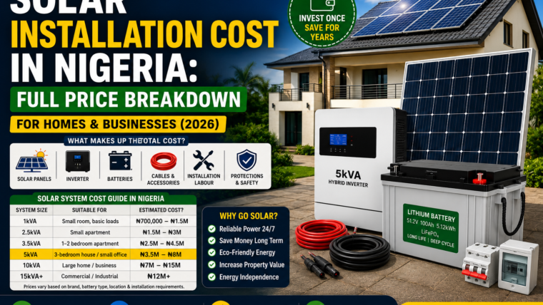 Solar Installation Cost in Nigeria: Full Price Breakdown for Homes and Businesses in 2026