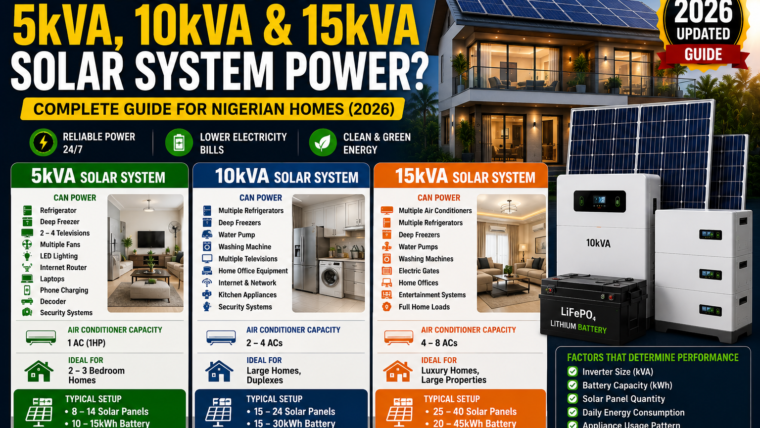 What Can a 5kVA, 10kVA and 15kVA Solar System Power? Complete Nigeria Guide